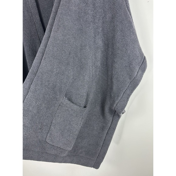 Sunday Citizen Pocket Poncho Wrap OSFM Charcoal Gray Chenille Loungewear Cozy - Picture 7 of 10